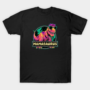 Mom Mamasaurus T Rex Dinosaur Birthday Dinosaur Mommy T-Shirt